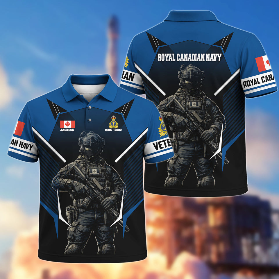 Premium Personalized Canadian Veteran Soldier Art Polo Shirt 31032602, Gifts For Canadian Veterans, Gifts For Independence Day