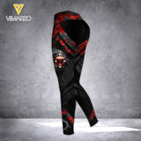 PERSONALIZED SKULL ROSE GIRL HOLLOW-OUT TANK + LEGGING QTTN2303