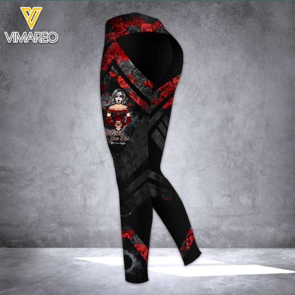 PERSONALIZED SKULL ROSE GIRL HOODIE + LEGGING QTTN2503