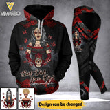 PERSONALIZED SKULL ROSE GIRL HOODIE + LEGGING QTTN2503