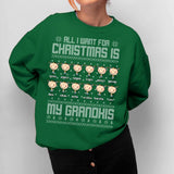 Personalized All I Want For Christmas Is My Grandkids Christmas Crew Neck Sweatshirt Printed QTDT1810