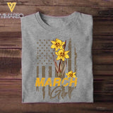 Personalized Birthday month flower March girl Sweatshirt, Tshirt Printed QTDT0102