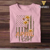Personalized Birthday month flower April girl Sweatshirt, Tshirt Printed QTDT0102