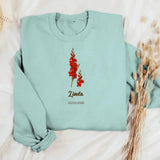 Personalized Flowers & Name Sweat Shirt Printed QTDT3101