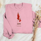 Personalized Flowers & Name Sweat Shirt Printed QTDT3101