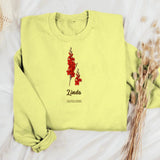 Personalized Flowers & Name Sweat Shirt Printed QTDT3101