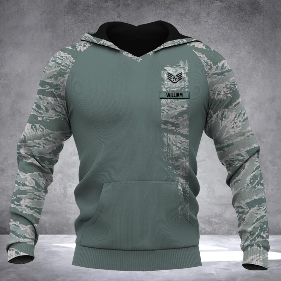 Personalized US Solider/ Veteran Once A Soldier Always A Soldier Name and Rank Camo Hoodie 3D Printed QTDT0602