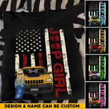 Personalized Jeep Girl Colorful Flag TShirt Printed QTHQ1906