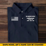 Personalized US Navy Ships Art Name And Served Time Polo Printed QTHQ2406
