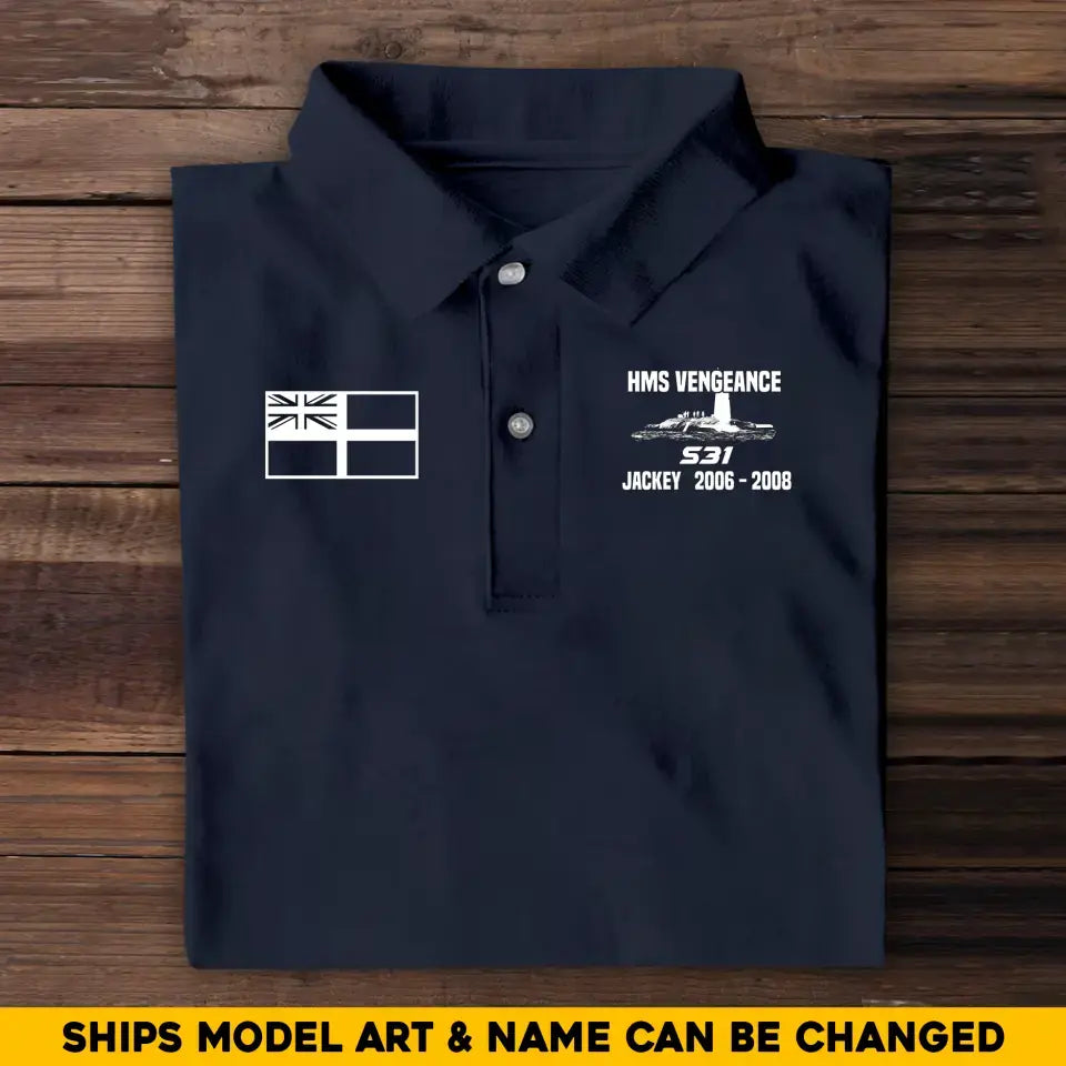 Personalized Royal Navy Ships Art Name And Served Time Polo Printed QTHQ2406