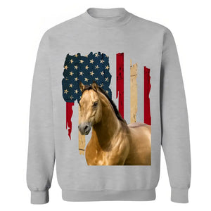 Personalized Upload Your Horse Photo Horse Lovers Gift T-shirt Printed 23JUN-DT14