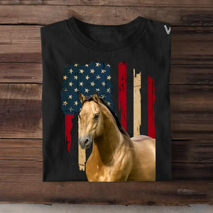 Personalized Upload Your Horse Photo Horse Lovers Gift T-shirt Printed 23JUN-DT14