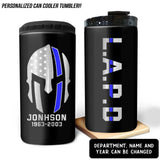 Personalized US Police Department Spartan Flag Can Cooler 16oz Printed 23JUL-KVH26