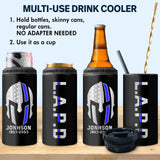 Personalized US Police Department Spartan Flag Can Cooler 16oz Printed 23JUL-KVH26
