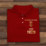 Personalized On Fridays We Wear Red US Rank Polo Shirt Printed PVD23154