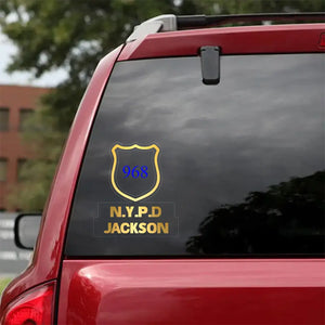 Personalized US Police Star And Shield Decal Printed QTKH602