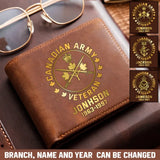 Personalized Canadian Military Branch Leather Wallet QTKH745