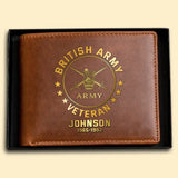 Personalized British Military Branch Leather Wallet QTKH745