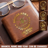 Personalized British Military Branch Leather Wallet QTKH745