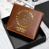 Personalized British Military Branch Leather Wallet QTKH745