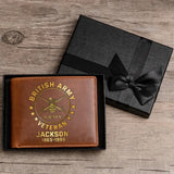 Personalized British Military Branch Leather Wallet QTKH745