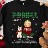 Personalized Pawma A Woman Who Proudly Claims Her Children's Dogs As Her Granddogs Girl Xmas Sweatshirt Printed PTN23741