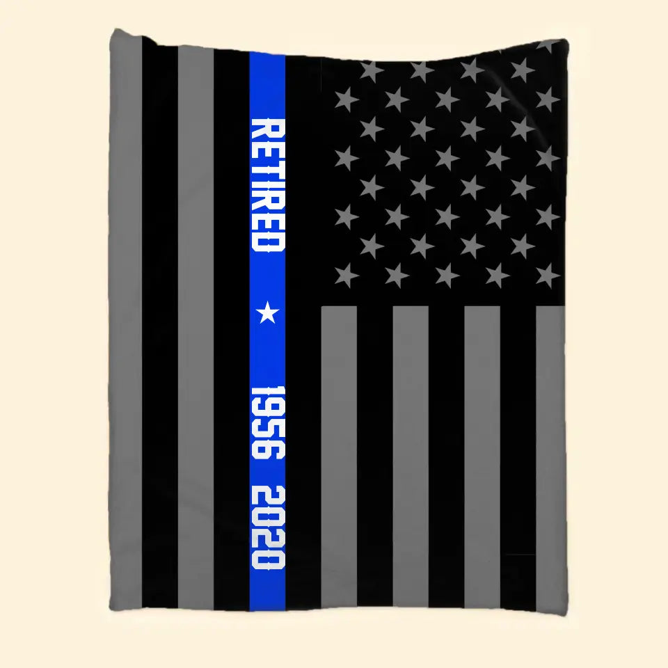 Personalized US Police Flag Sherpa or Fleece Blanket Printed KVH23760
