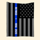 Personalized US Police Flag Sherpa or Fleece Blanket Printed KVH23760