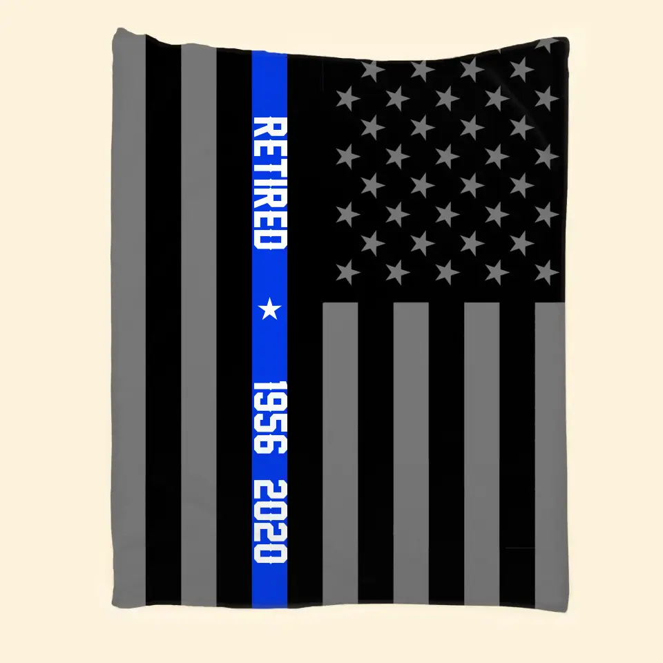 Personalized US Police Flag Sherpa or Fleece Blanket Printed KVH23760