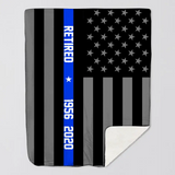 Personalized US Police Flag Sherpa or Fleece Blanket Printed KVH23760