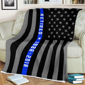 Personalized US Police Flag Sherpa or Fleece Blanket Printed KVH23760