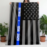 Personalized US Police Flag Sherpa or Fleece Blanket Printed KVH23760