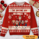Personalized This Awesome Aunt Belongs To Ugly Sweater Printed HTHHN23786