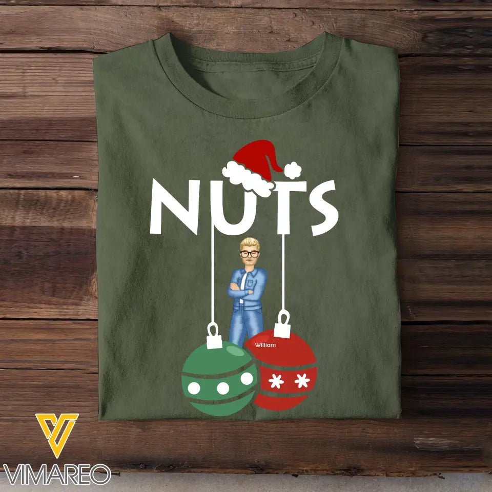 Personalized Nuts Chest Christmas Couple Gift T-shirt Printed MTHN23791