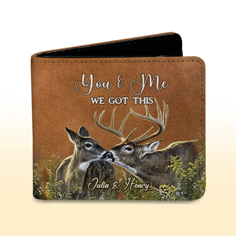 Personalized You And Me We Got This Deer Hunting Leather Wallet 3D Print QTPN806