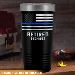 Personalized Retired US Police Flag Ringneck Tumbler Printed KVH23814