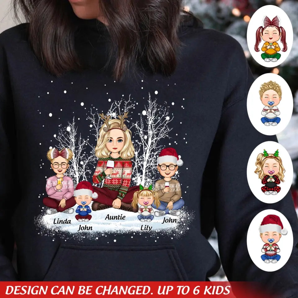 Personalized Grandkids Children Xmas Gift Hoodie or Sweatshirt 2D Printed PTN23793