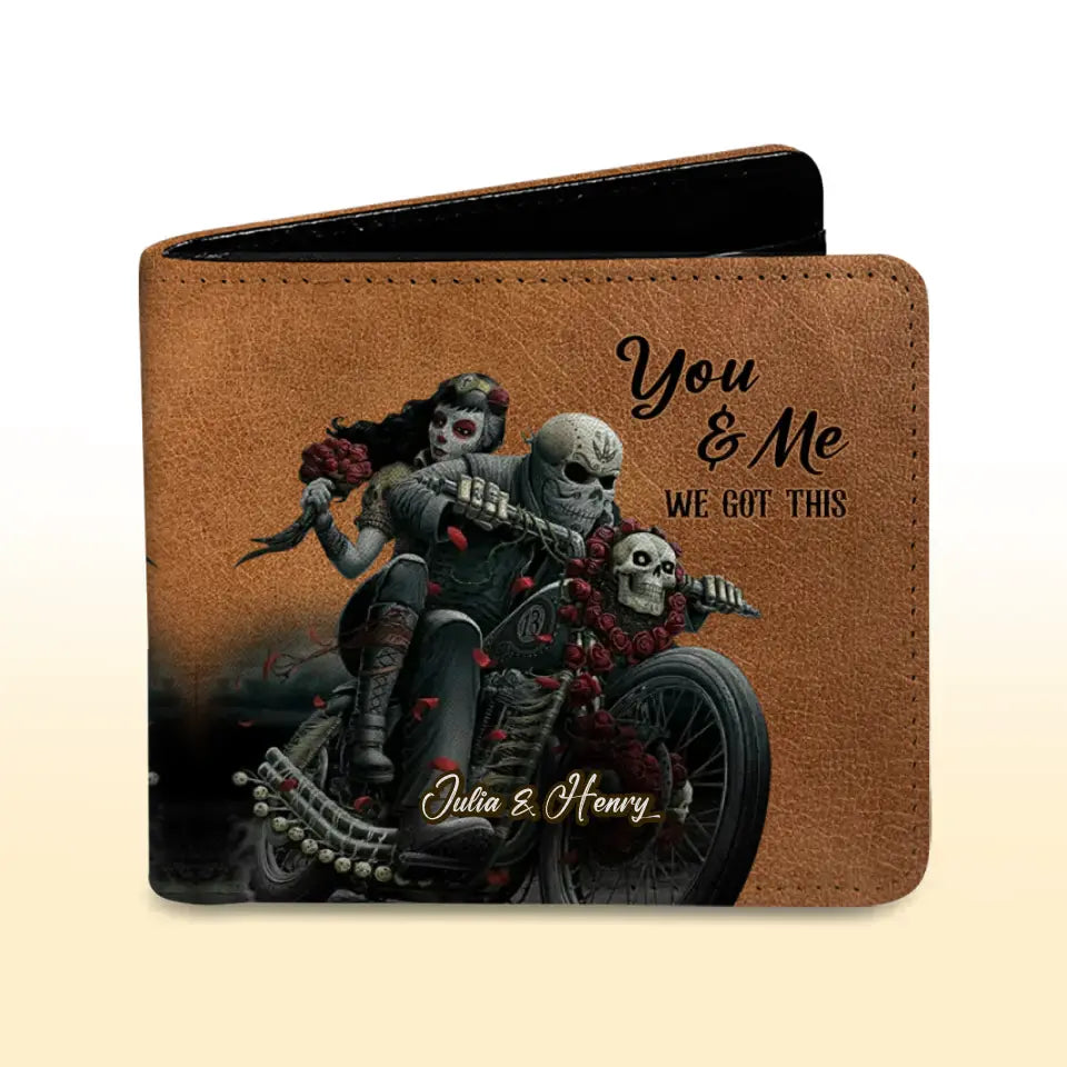 Personalized You And Me We Got This Motor And Skull Lover Leather Wallet 3D Print QTPN837