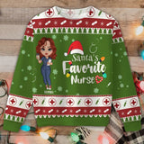 Personalized Nurse Favorite Santa Ugly Sweater Printed HTHVQ23888