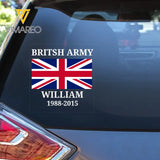 Personalized British Army Air Force Navy Flag Decal Printed KVH23891