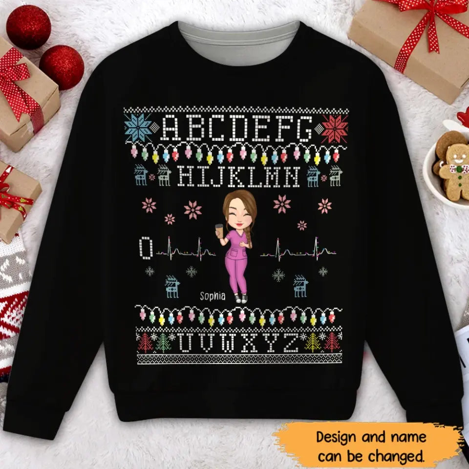 Personalized Nurse Name Xmas Gift Sweatshirt Printed HN23892