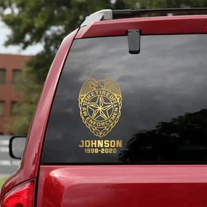 Personalized Law Enforcement Retired Custom Name Decal Printed QTKVH23881