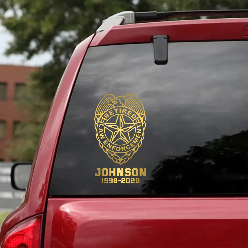 Personalized Law Enforcement Retired Custom Name Decal Printed QTKVH23881