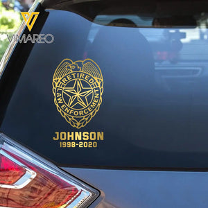 Personalized Law Enforcement Retired Custom Name Decal Printed QTKVH23881