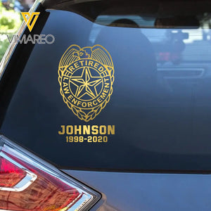 Personalized Law Enforcement Retired Custom Name Decal Printed QTKVH23881
