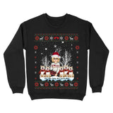 Personalized Girl Xmas & Dog Snow Christmas Gift Sweatshirt Printed KVH23915