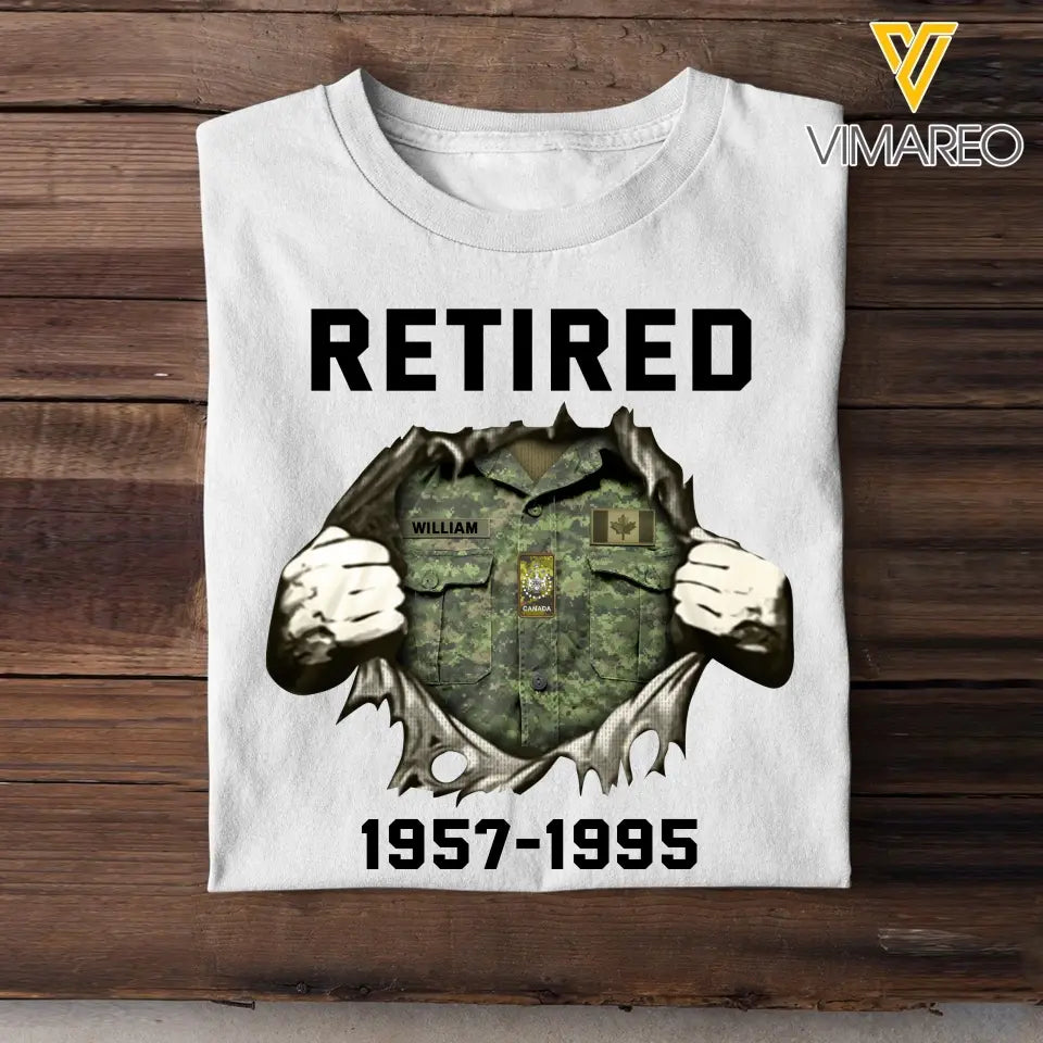 Personalized Retired Canadian Rank Camo T-shirt Printed KVH23928
