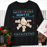 Personalized Auntie Like A Mom But Cooler Hands & Kid Names Sweatshirt Printed KVH23912