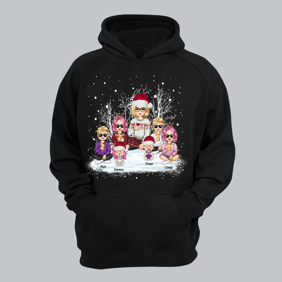 Personalized Grandkids Children Xmas Gift Hoodie or Sweatshirt 2D Printed PTN23793