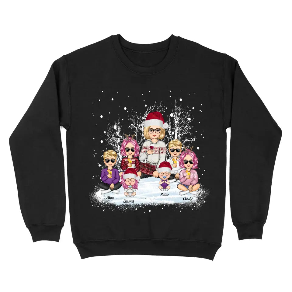 Personalized Grandkids Children Xmas Gift Hoodie or Sweatshirt 2D Printed PTN23793